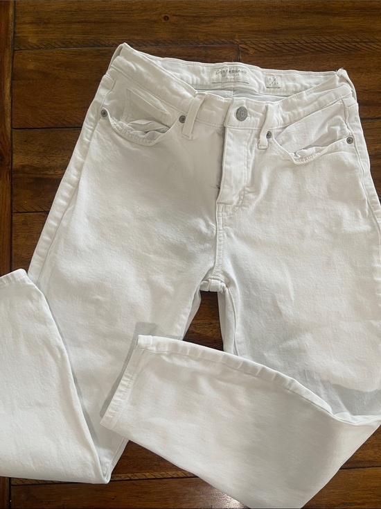 Lucky Brand Denim - Lucky Brand White Ava Mid Rise Crop Skinny Jeans size 8/29 cropped
